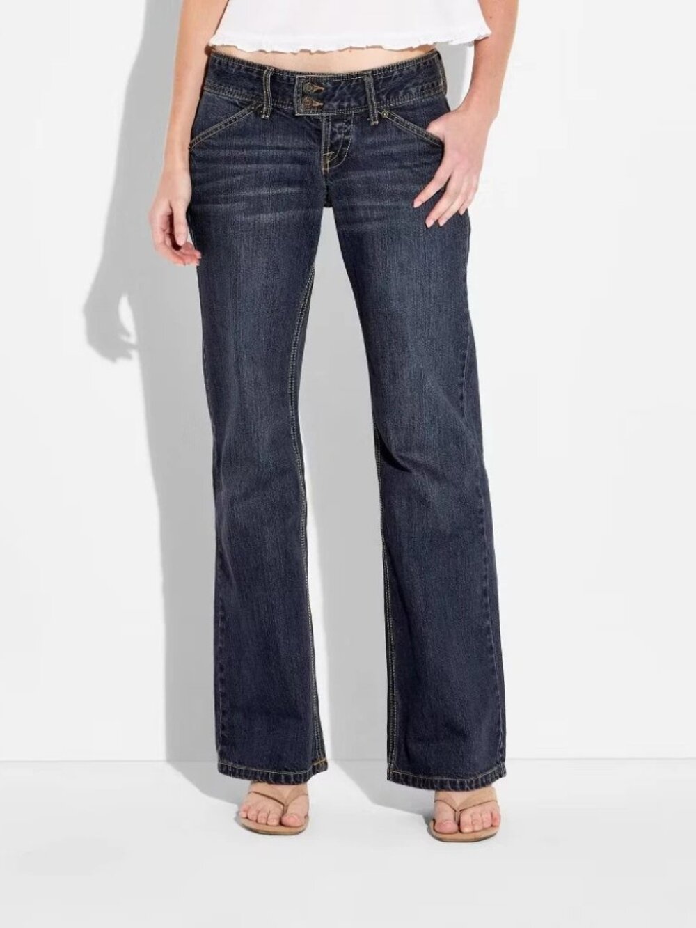 NWT Women's Wild Fable Size 2 Literally Low Bootcut Jeans with Olivia Dayton
